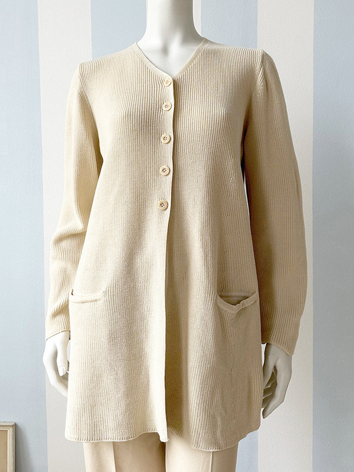 Ecru scheerwollen designer vest