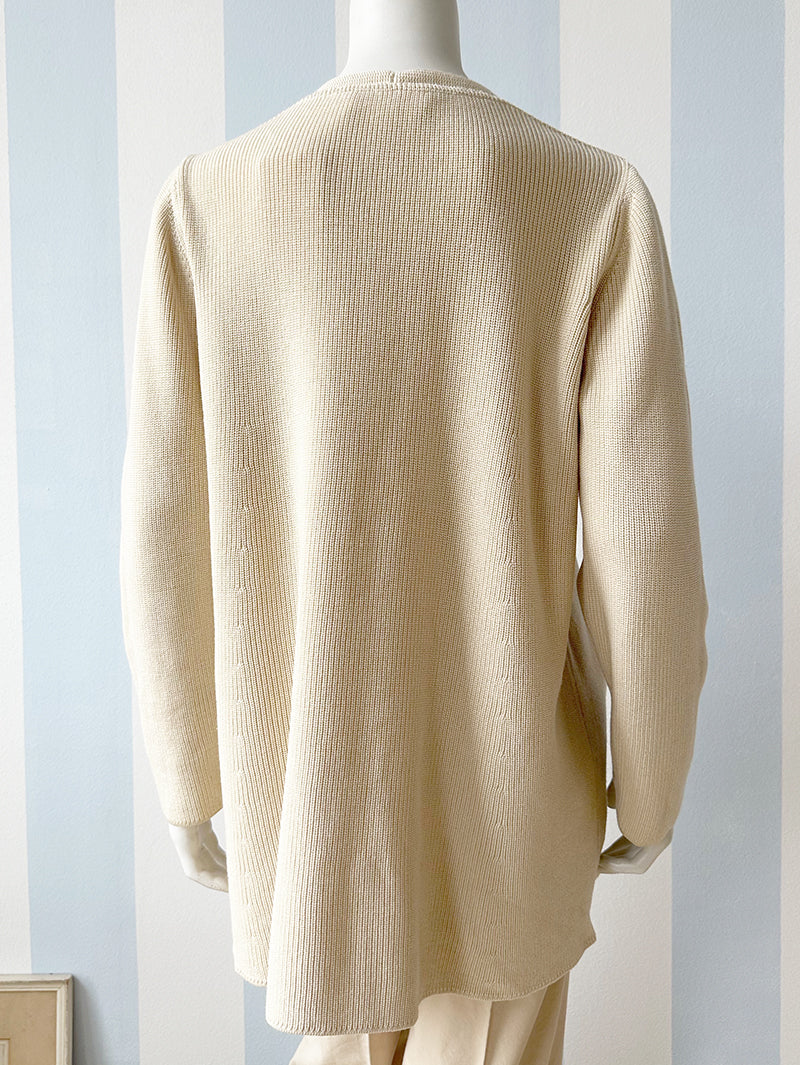 Ecru scheerwollen designer vest