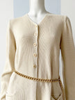 Ecru scheerwollen designer vest
