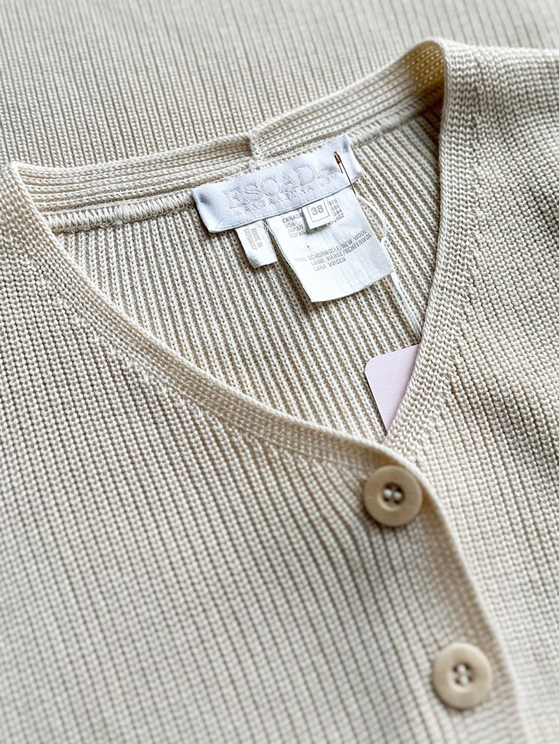 Ecru scheerwollen designer vest