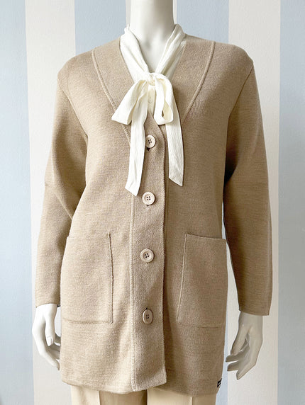 Camel scheerwollen vest