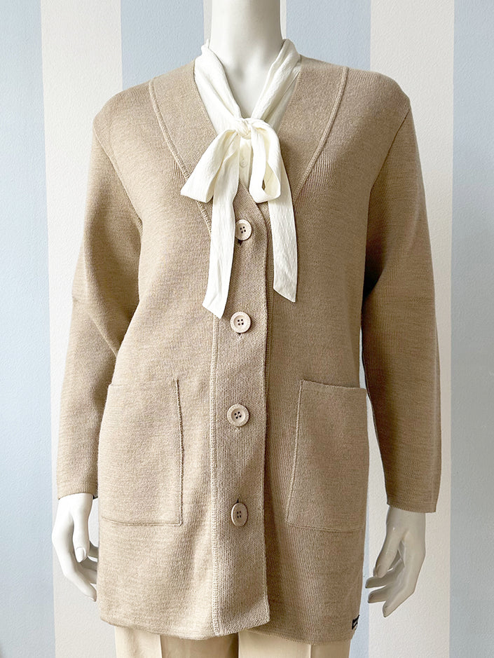 Camel scheerwollen vest