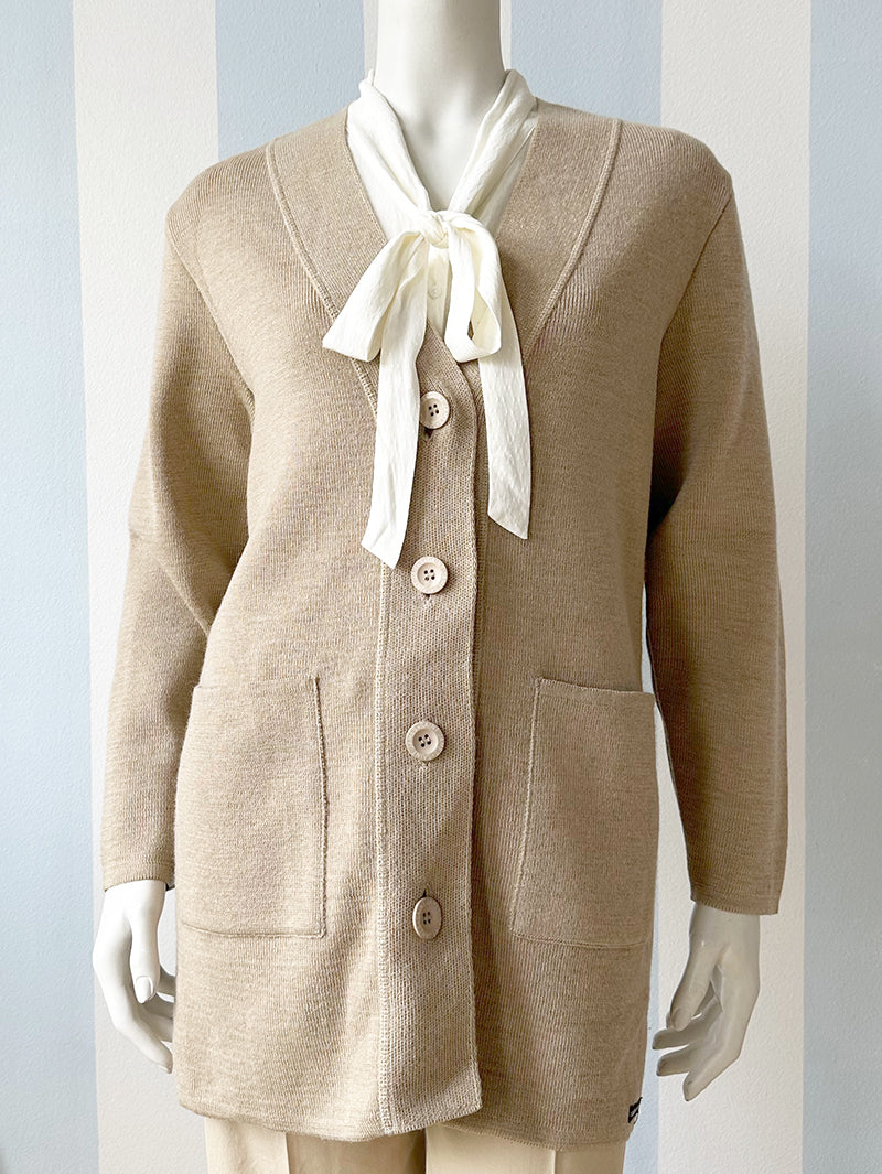 Camel scheerwollen vest