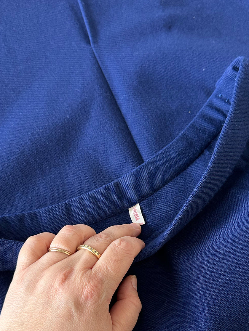 Inktblauwe wollen kokerrok