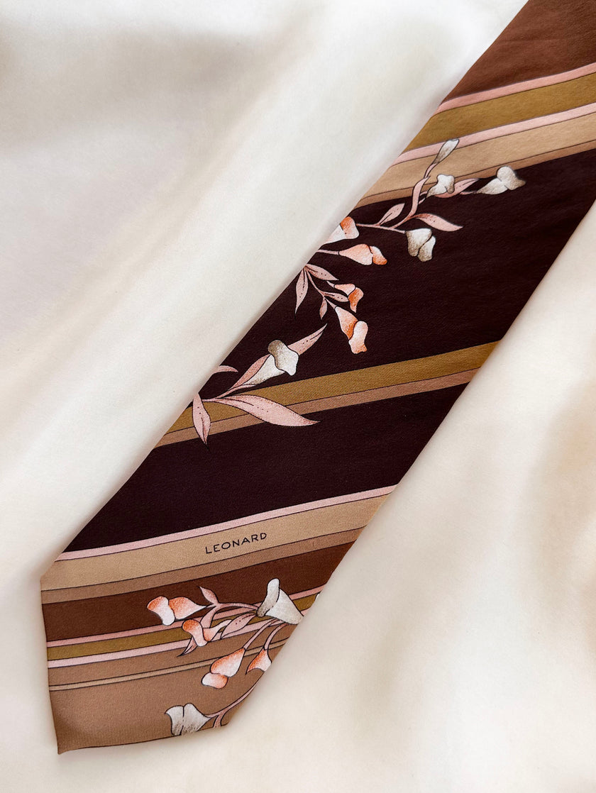 70s floral designer stropdas