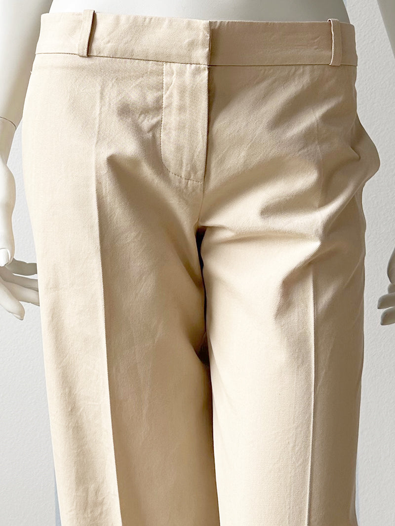 Ecru flared designer pantalon