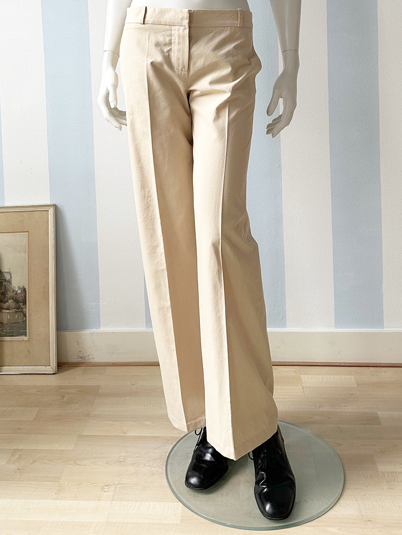 Ecru flared designer pantalon