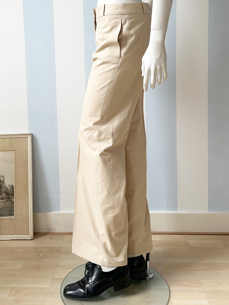 Ecru flared designer pantalon