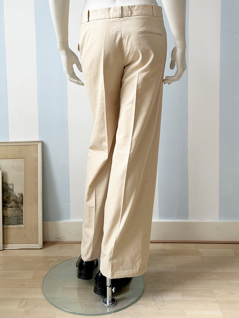 Ecru flared designer pantalon
