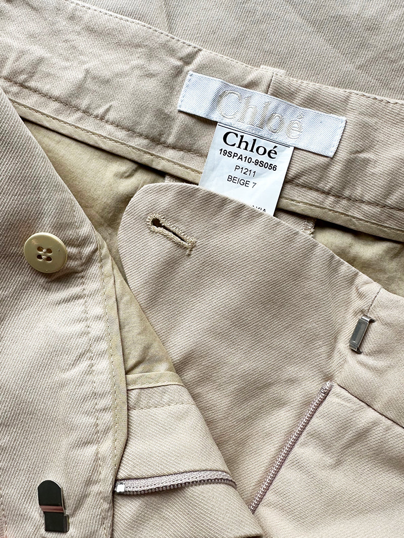 Ecru flared designer pantalon