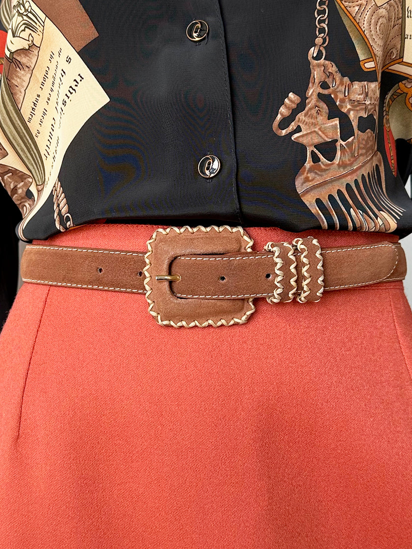 Bruine suede ceintuur