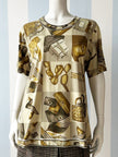 Zijden t-shirt met designeritems