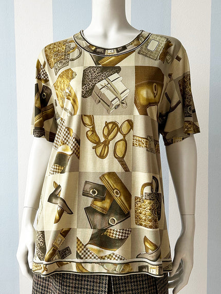 Zijden t-shirt met designeritems