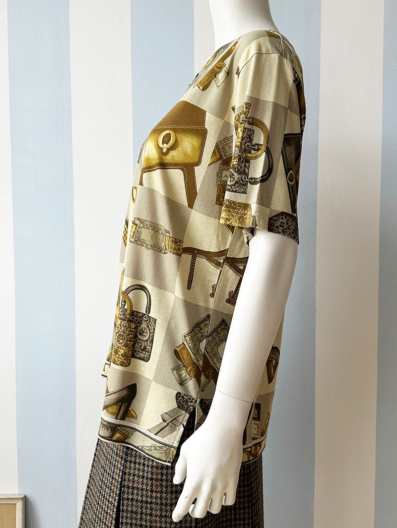 Zijden t-shirt met designeritems