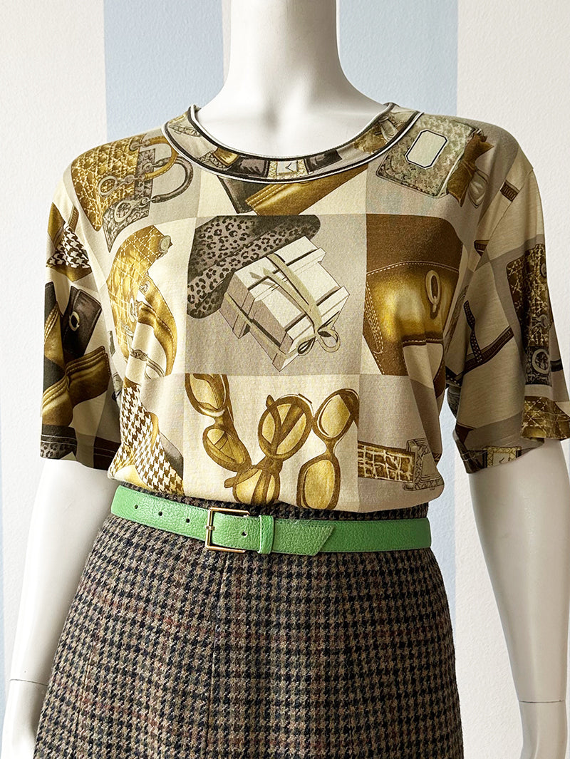 Zijden t-shirt met designeritems