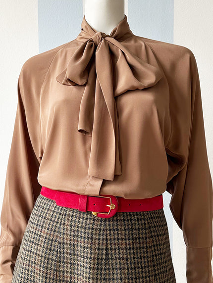 Vintage bruine strikblouse