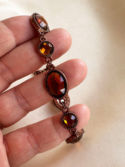 Koperen & bruin armbandje
