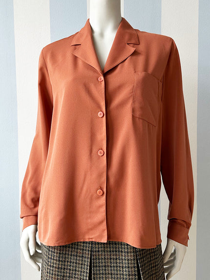 Vintage roestbruine blouse