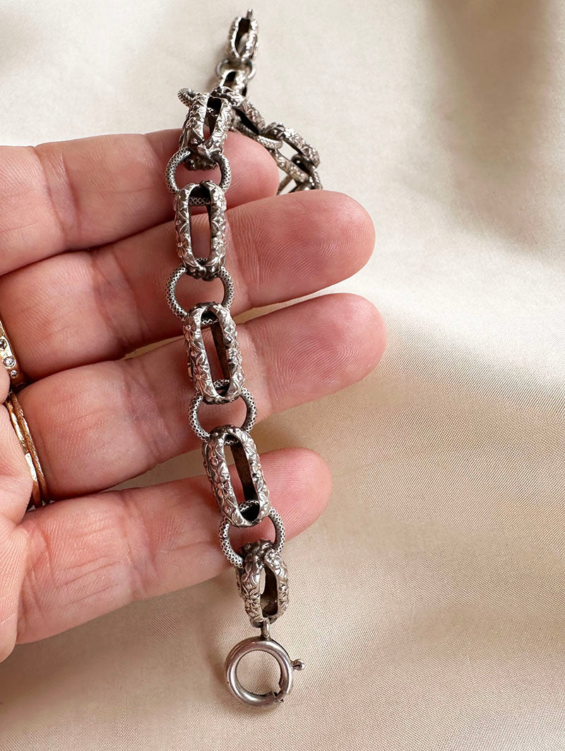 Zilveren schakelarmband