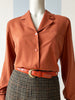 Vintage roestbruine blouse