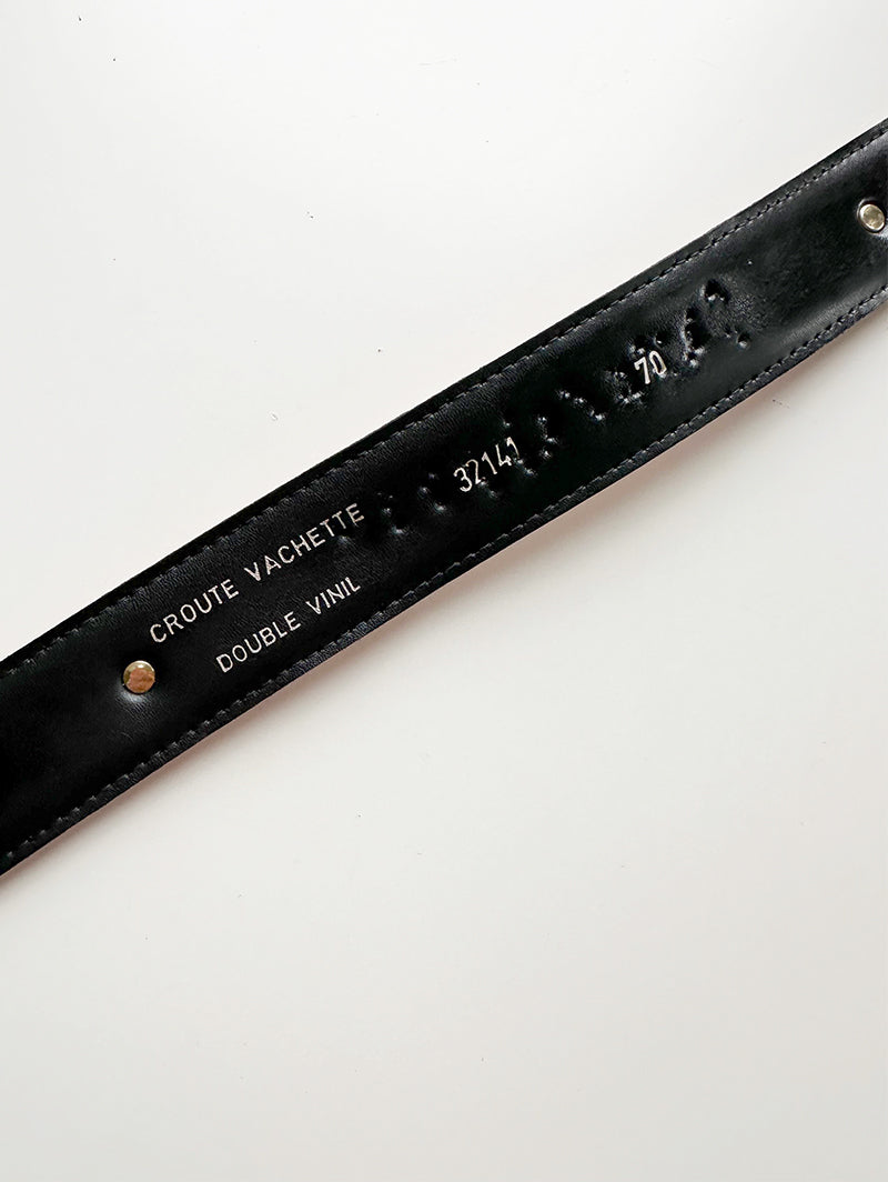 Oranje/bruine leren ceintuur met studs