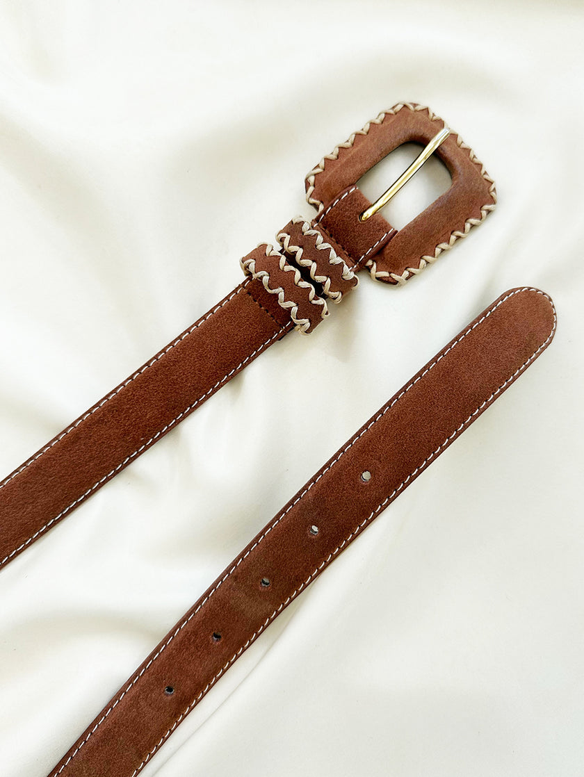 Bruine suede ceintuur