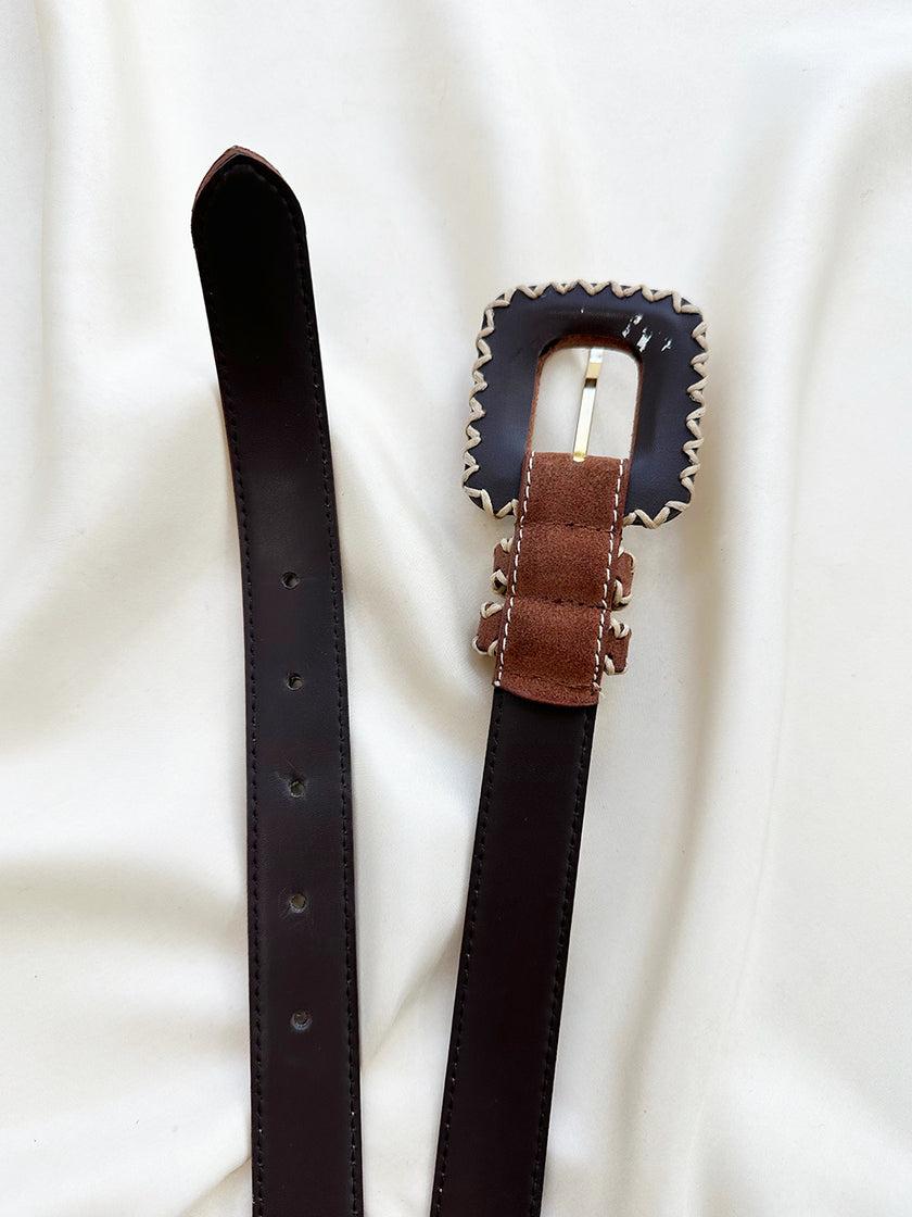 Bruine suede ceintuur
