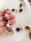 Parel en strass ketting