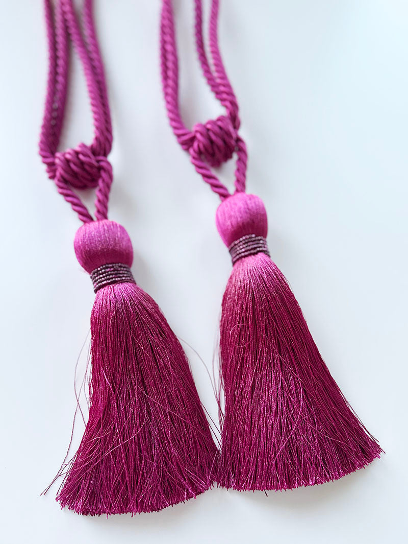 Set (2) fuchsia embrasses