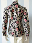 Floral zijden strikblouse