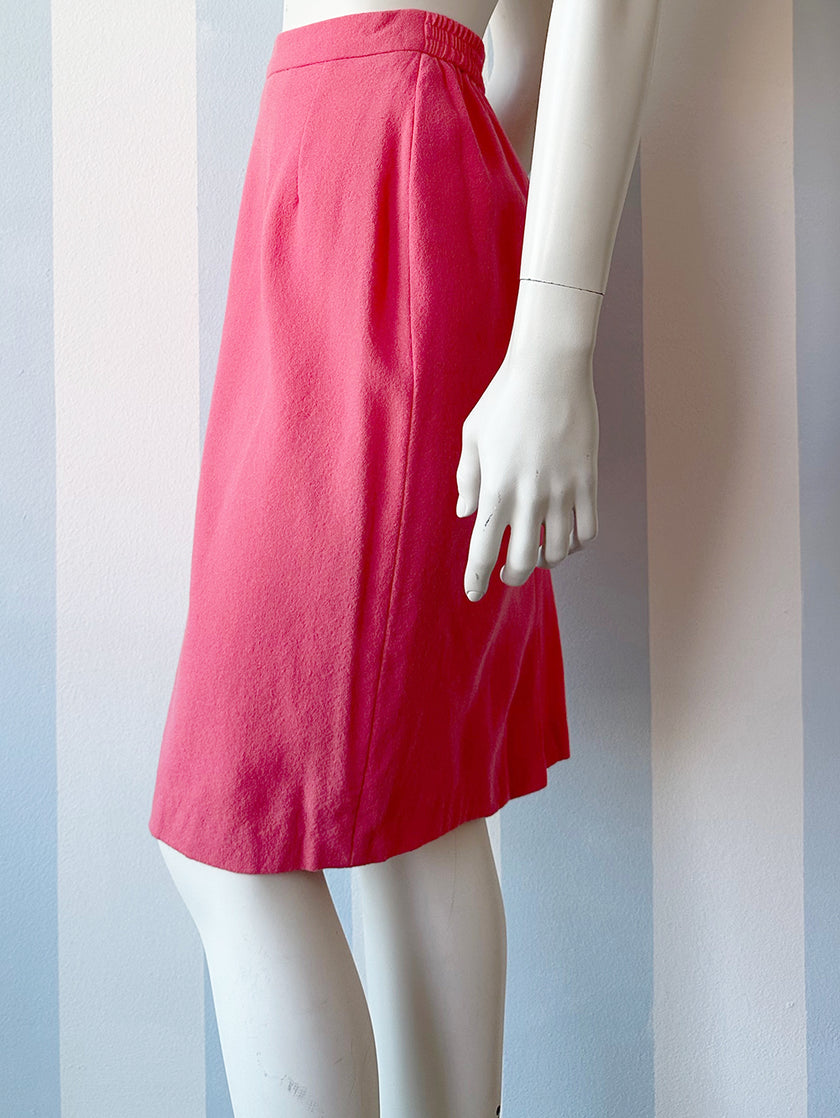 Roze wollen kokerrok