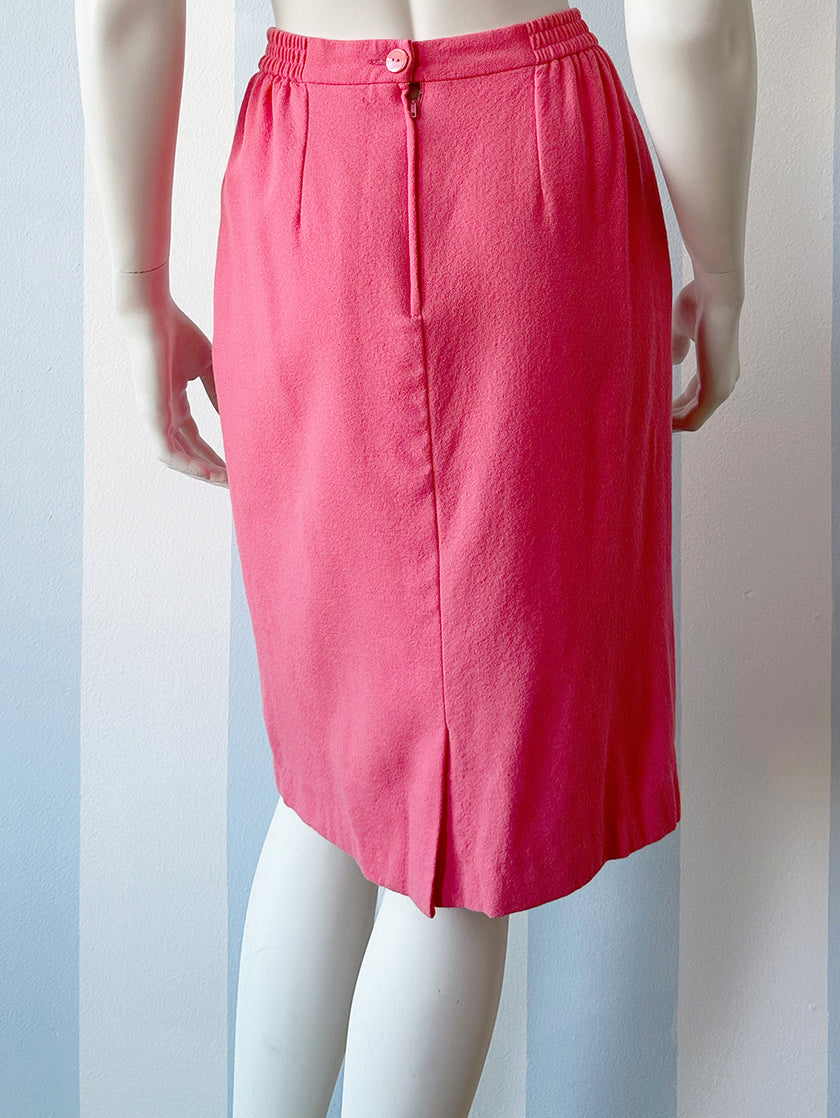 Roze wollen kokerrok