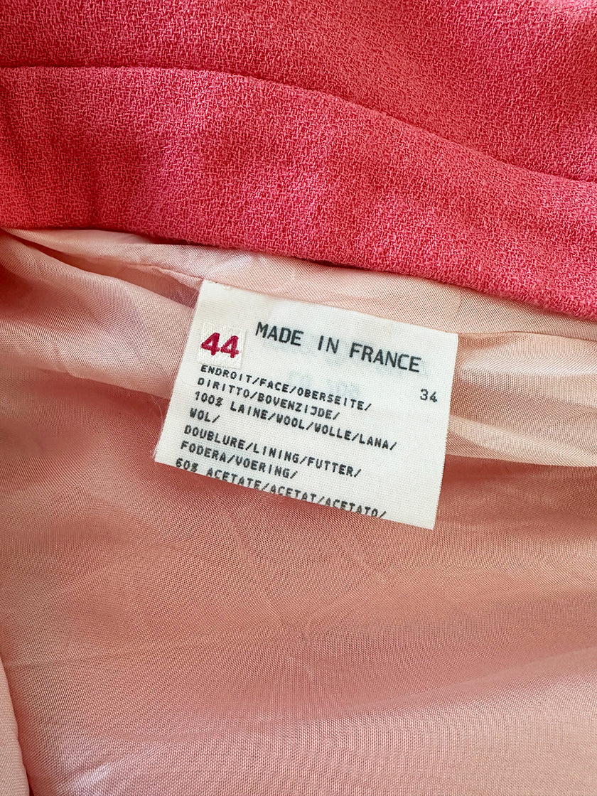 Roze wollen kokerrok