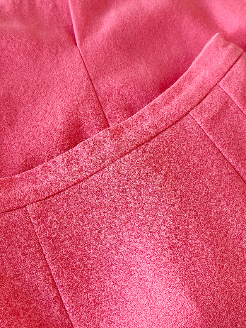 Roze wollen kokerrok