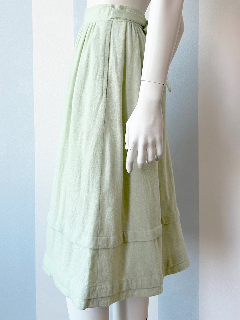 Lichtgroene wollen rok