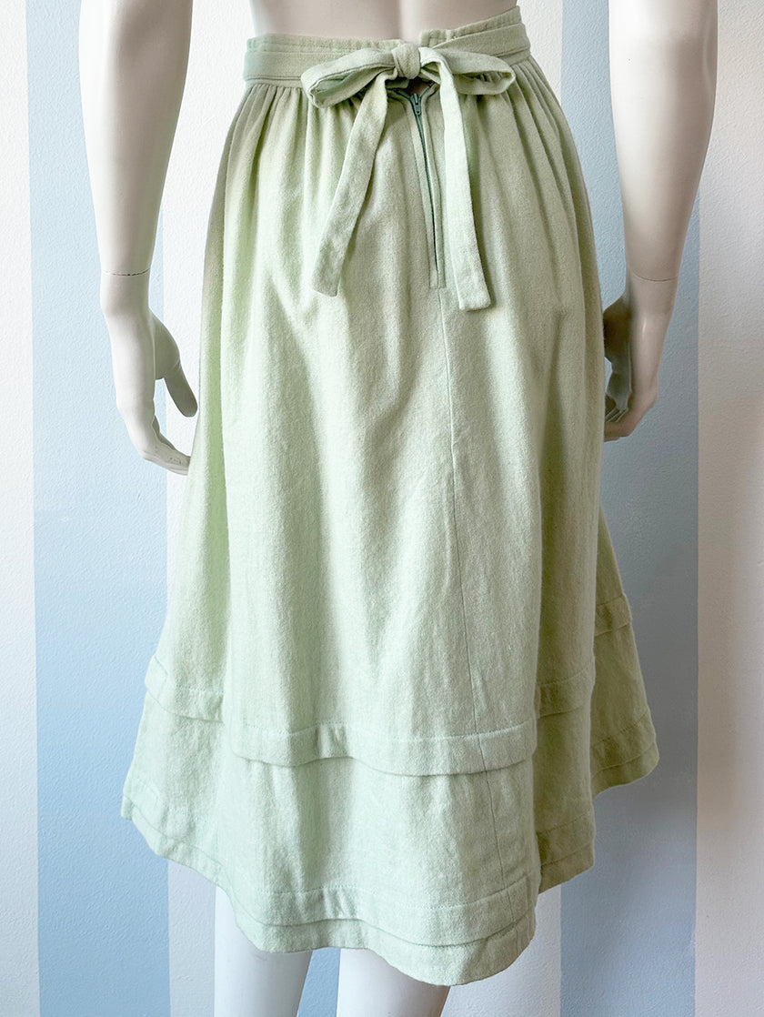 Lichtgroene wollen rok