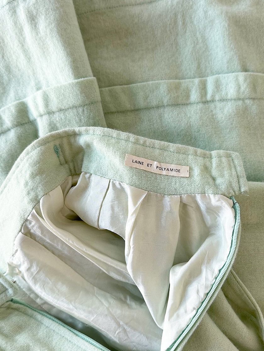 Lichtgroene wollen rok