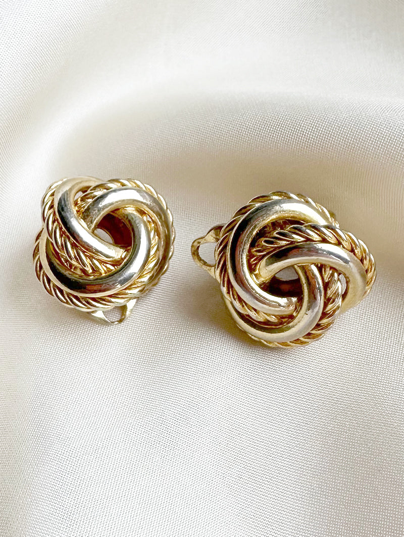 Vintage gouden clip oorbellen