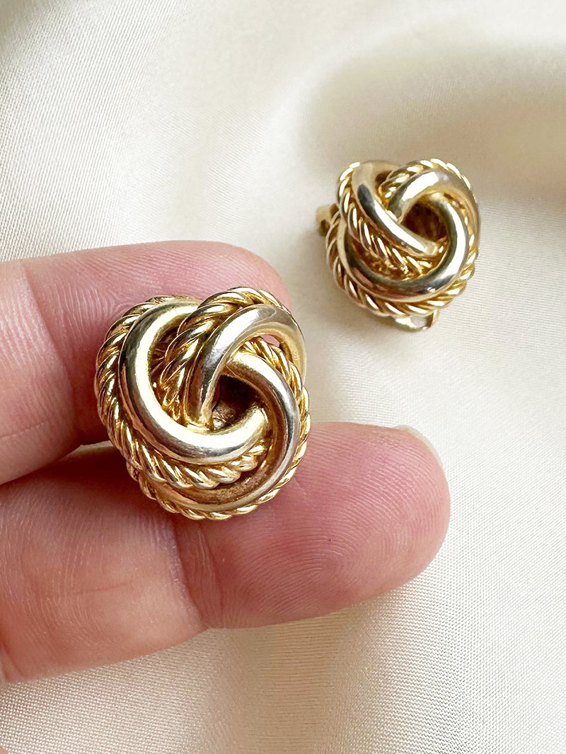 Vintage gouden clip oorbellen