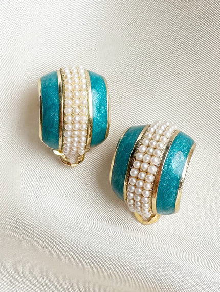 Geëmailleerde oorbellen met zaadpareltjes