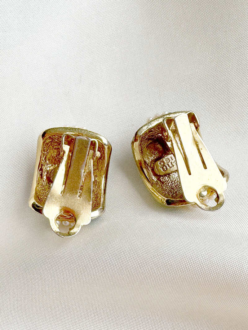 Geëmailleerde oorbellen met zaadpareltjes