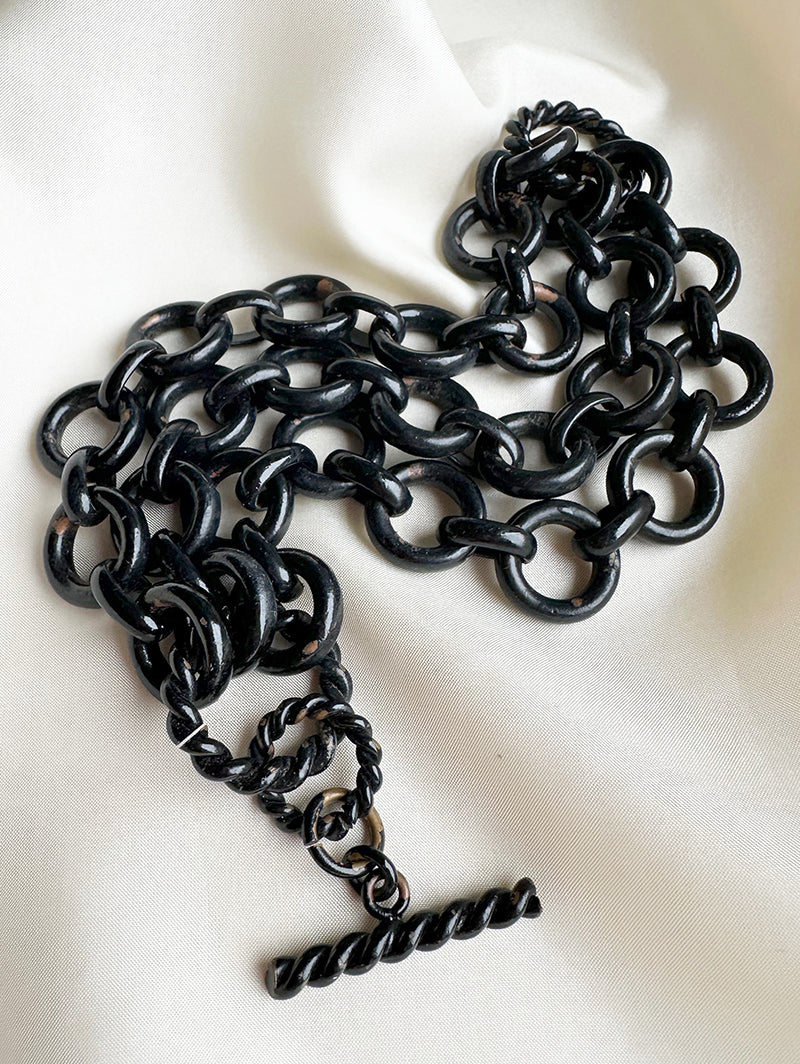 Zwarte chunky schakelarmband