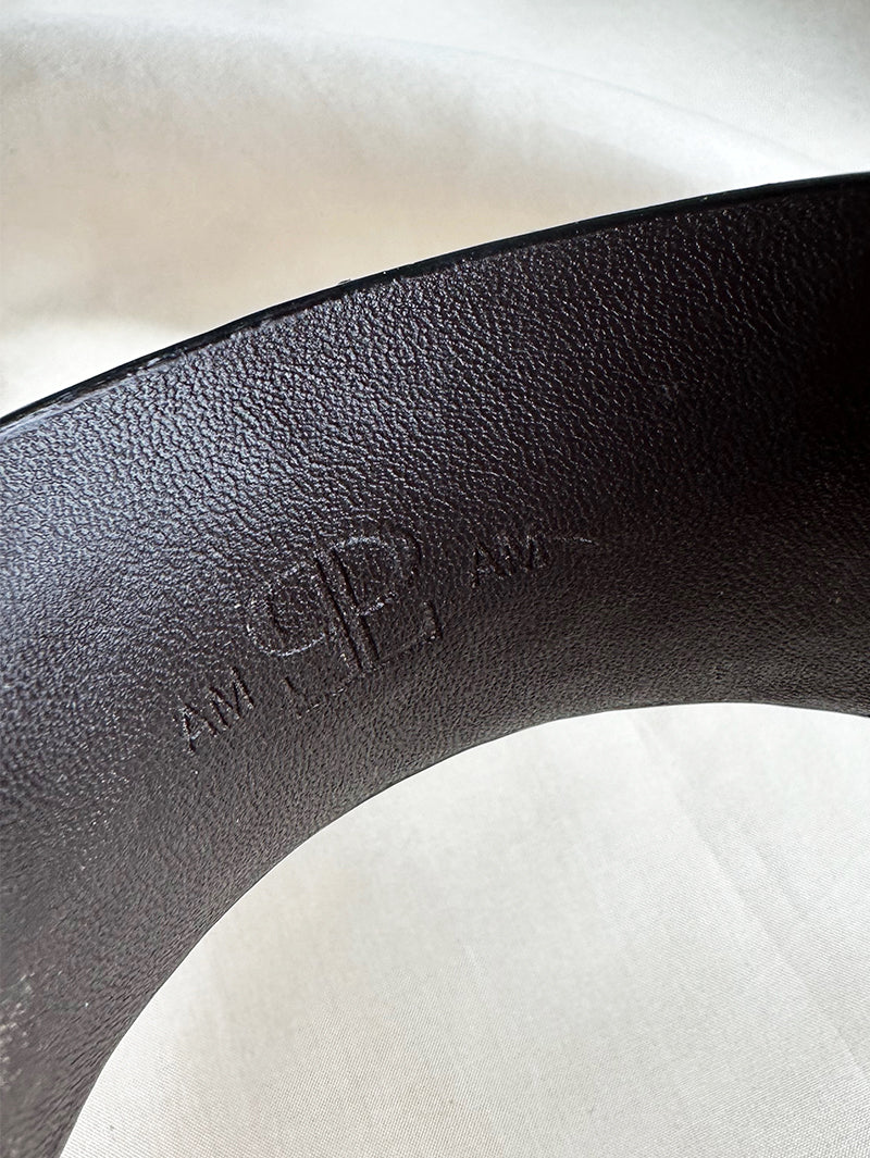 Fuchsia leren designer cuff armband