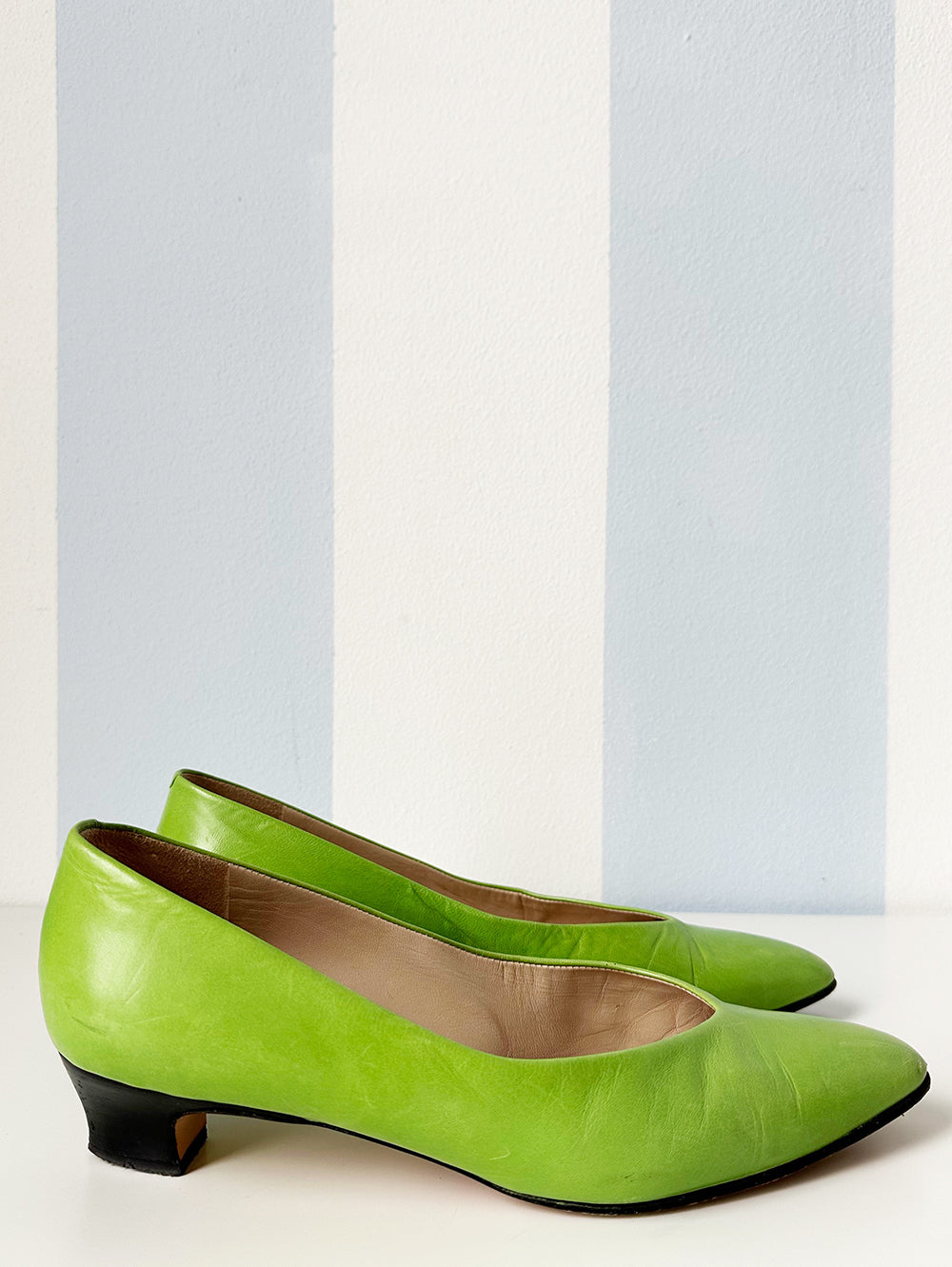 Groene leren pumps | 39.5