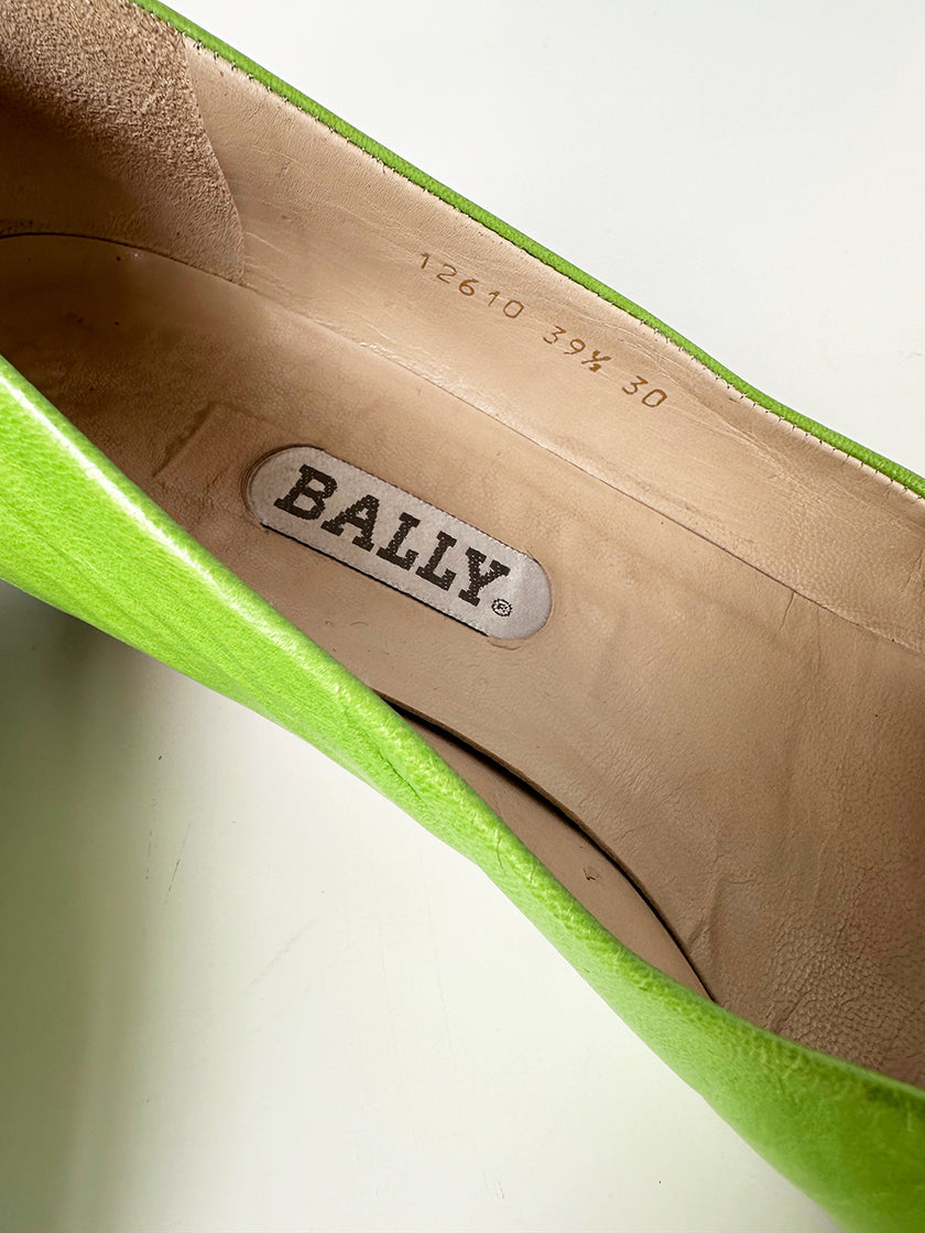 Groene leren pumps | 39.5