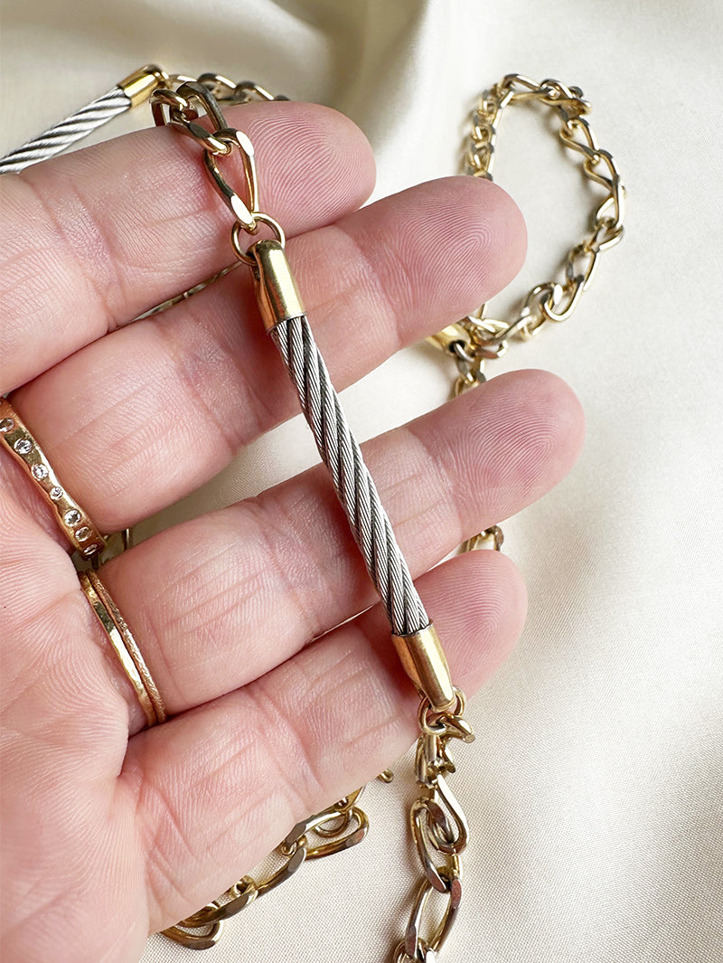 Goud/zilveren schakelketting