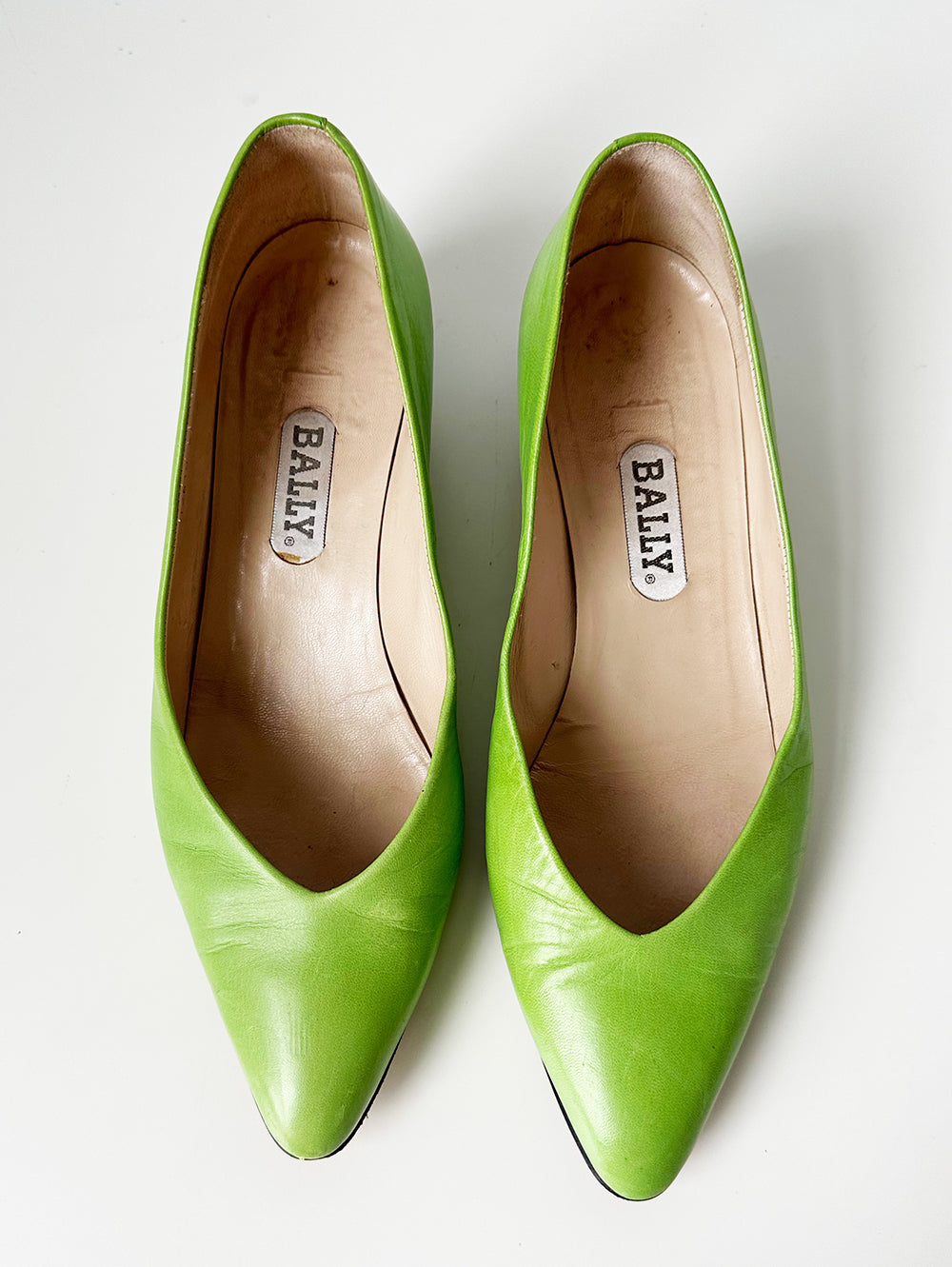 Groene leren pumps | 39.5