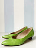 Groene leren pumps | 39.5