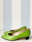 Groene leren pumps | 39.5