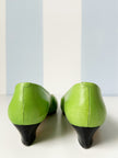 Groene leren pumps | 39.5